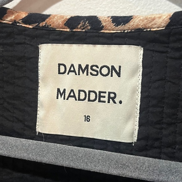 Damson Madder Tilly Leopard Cotton Gilet Vest Organic Quilted Tie Womens 16 - Picture 4 of 8